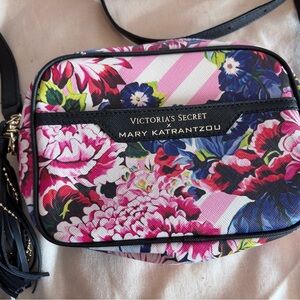 Floral Crossbody Bag - Pink and Navy